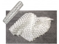 Organza, materiał dekoracyjny szer. 28 cm, dł. 270 cm BIAŁY srebrne łezki