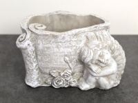 Osłonka betonowa ŚPIĄCY ANIOŁ 20x14x13 cm SZARA