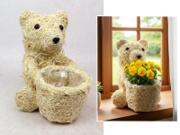 Osłonka, doniczka dekoracyjna z wełny drzewnej MIŚ 25x24x16 cm