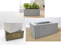 Osłonka drewniana PASY 26x14x11 cm - MIX KOLOR