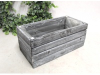 Osłonka drewniana SKRZYNECZKA z folią 30x15x13 cm - szara