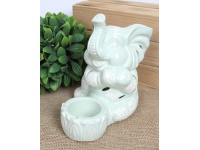 Osłonka, figurka ceramiczna SŁOŃ 18x18x12 cm MIĘTOWY Z WZOREM