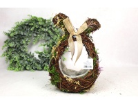 Osłonka, kosz mech, gałązki suszone kwiaty USZY ZAJĄCA 30x20x11 cm