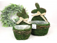 Osłonka mech gałązki ZAJĄC 33x23x15 i 26x17x10 cm kpl 2 szt