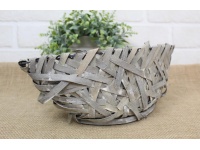 Osłonka rattanowa ŁEZKA 31x14x12 Szara z folią - 1 szt