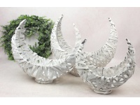 Osłonka rattanowa na stelażu z drutu ŁÓDKA kpl 3 szt BIAŁE