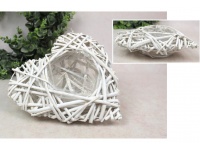 Osłonka rattanowa SERCE 30x9 cm - BIAŁA