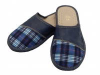 Pantofle, klapki, kapcie męskie KRATA NIEBIESKA 40-45 (51C03) - 1 para