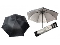 Parasol MINI, składany automatyczny CZARNY z srebrnym spodem 7 drutów (śr. 90 cm, dł. 50 cm)