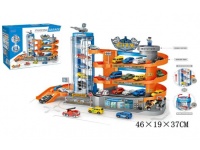 Parking, garaż z windą z autkami w kartonie 46x19x37 cm