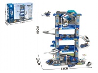 Parking policyjny (3 auta + helikopter) w kartonie 48x28x10 cm