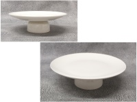 Patera ceramiczna na nóżce 28x9 cm BIAŁA