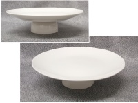 Patera ceramiczna na nóżce 31x9 cm BIAŁA