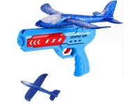 Pistolet z samolotem (24x23 cm) LED z wystrzałem NIEBIESKI 