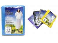 Płaszcz przeciwdeszczowy, deszczówka na zatrzaski dł. rękaw z kapturem - mix kolor A582