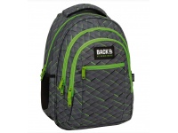 Plecak 42x30x20 cm BACKUP 5 Model O53 SZARO-ZIELONY