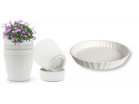 DO5 Podstawek pod doniczkę plastikowy 15 cm BIAŁA