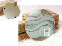 Podstawka szklana okrągła MARMUR 20 cm zielono-złota brokacona