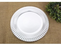 Podtalerz, patera dekoracyjna, plastikowa Srebrna TŁOCZONY WZÓR 33 cm