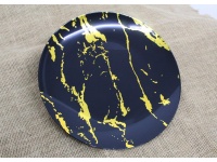 Podtalerz, patera dekoracyjna CZARNA ze złotymi zdobieniami 26 cm