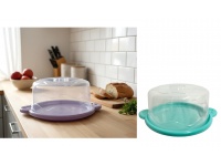 Pojemnik plastikowy zamykany na ciasto OKRĄGŁY 25x10 cm MIX KOLOR PASTEL