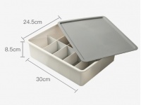 Pojemnik, pudełko do przechowywania, 10 przegród 30x24,5x8,5 cm BIAŁO SZARY