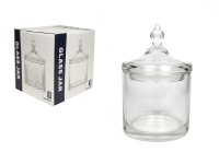 Pojemnik szklany, bombonierka z pokrywką, gładka 16x10 cm