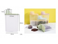 Pojemnik z pokrywką i miarką do przechowywania zielony PLASTIK 20x17,5x15 cm