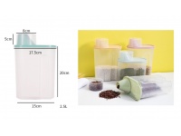 Pojemnik z pokrywką i miarką do przechowywania niebieski PLASTIK 20x17,5x15 cm