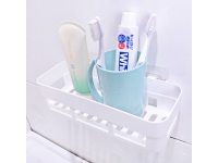 Półka wisząca łazienkowa 25x10x7 cm + 2 przylepce BIAŁA