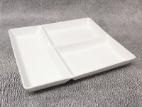 Półmisek ceramiczny dzielony na trzy 28x25x4 cm BIAŁY