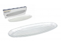 Półmisek szklany podłużny OWALNY 31x10x2,5 cm wzór PRIRAMIDKI