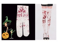 HALLOWEEN Zakolanówki, pończochy KREW uniwersalne