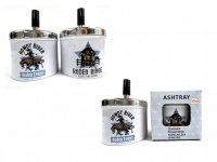 Popielniczka metalowa okrągła, wciskana, obrotowa 9x8 cm RODEO MIX