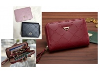 Portfel damski KWADRACIKI 10,5x8,5 cm MIX KOLOR