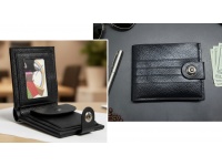 Portfel pionowy męski PASKI 12x9 cm