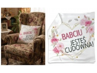 Poszewka na poduszkę BABCIU JESTEŚ CUDOWNA! 40x40 cm