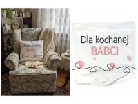 Poszewka na poduszkę DLA KOCHANEJ BABCI biała, różowy napis 40x40 cm