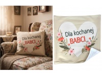 Poszewka na poduszkę DLA KOCHANEJ BABCI serce 40x40 cm