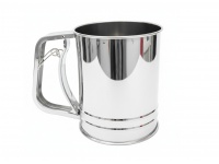 Przesiewacz cukierniczy do mąki, cukru pudru stalowy 13x10 cm