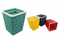 Przybornik, organizer na biurko KWADRAT plastikowy MIX KOLOR 12x9x9 cm