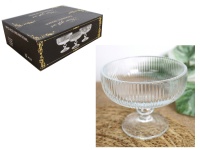 Pucharek szklany 260 ml na nóżce 12x10 cm transparentny PASY
