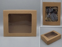 Pudełko, kartonik prezentowe składane EKO z okienkiem 20x16x5,5 cm
