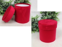 Pudełko papierowe FLOWER BOX CZERWONY WELUR 12x12 cm