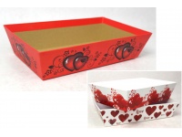 Pudełko prezentowe, kartonowe, TACKA do prezentów serca 33x20x7,5 cm mix wzorów