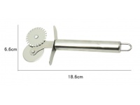 Radełko do ciasta, pizzy, nożyk obrotowy podwójny 18x7 cm