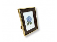 Ramka na zdjęcie ciemne drewno złota ramka 18x13 cm