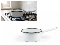 Rondel emaliowany nakrapiany 31x16x7 cm BIAŁO CZARNY