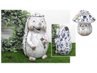 s Figurka ceramiczna GRZYBEK 30 cm JEŻ 33 cm LED solar