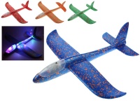 Samolot styropianowy LED cały świecący MIX KOLOR 48x48 cm - 1 szt